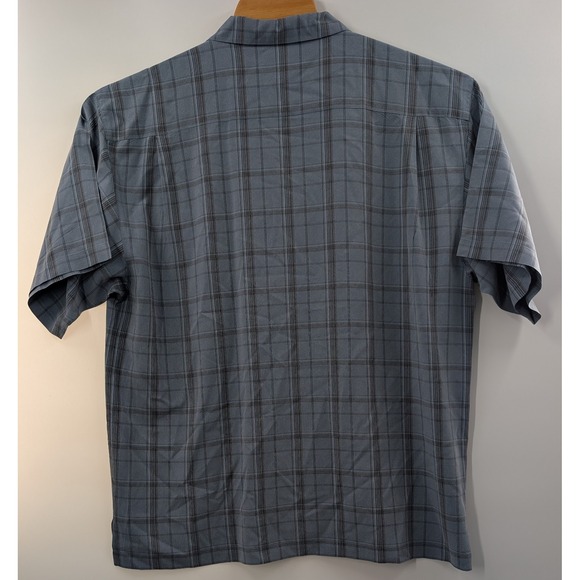 Tommy Bahama Men's size Large 100% Silk Blue Plaid Shirt Summer Cruise Vacation - Picture 6 of 8